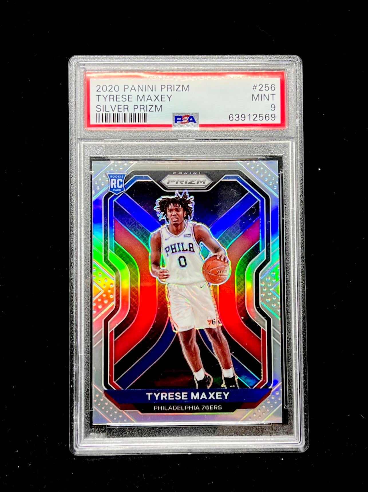 Tyrese Maxey Panini Prizm 2020 Silver RC Prizm PSA9